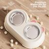 Non-Skid Base Pet Double Bowls Plastic Pet Water Feeder Cat Food Water Bowls  For Cats Dogs