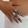 Chunky Gold Rings Set for Women Gold/Silver Baroque Pearl Rings Open Adjustable Pearl Ring Stacking  Rings Set Boho Prom Costume Jewelry
