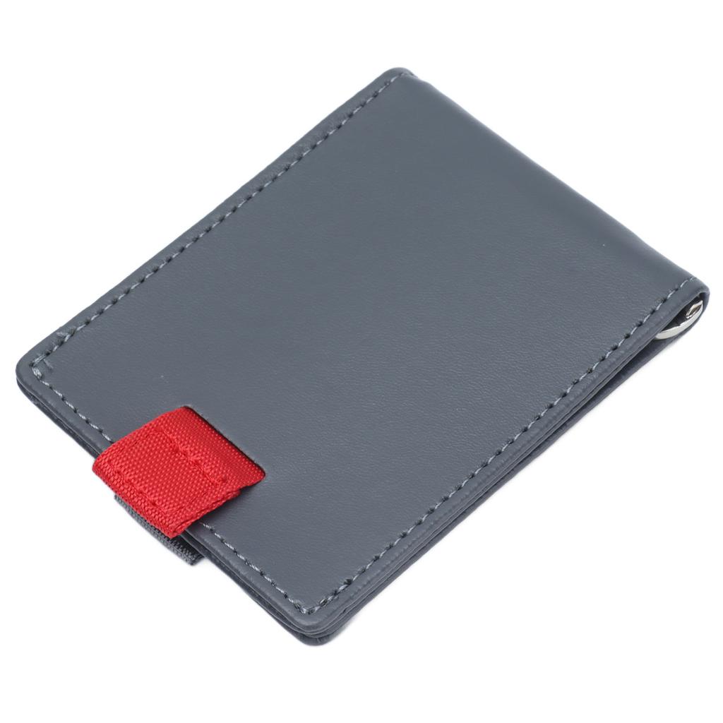Pull Wallet Light Gray Slim Fashion Leather Pull Out Wallet Dollar Clip Card Package