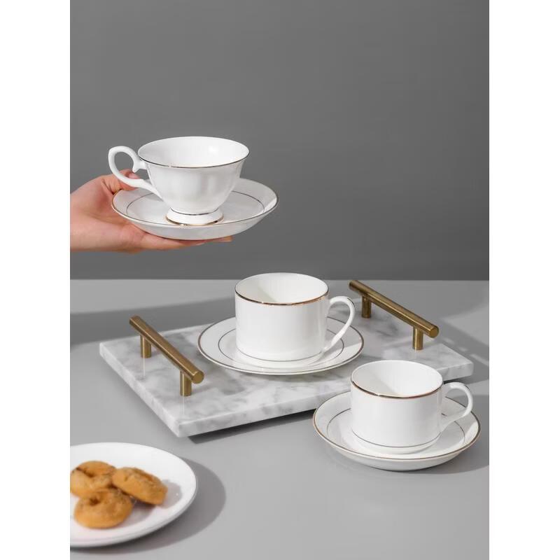 HANDUNYOU European Style Gold Foil Glass Coffee Cup