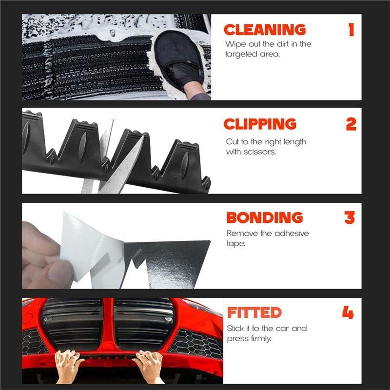 Car Bumper Universal Front Bumper Scrape Guard Skid Plate Protection Guard Anti-Scratch Kit For Lowered SUV, 8 Pack