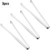 3Pcs Stainless Steel Ice Clamp Thick Anti Slip Ice Clip Fruit Coffee Cube Sugar Clip Toothed Food Clip Kitchen Accessories