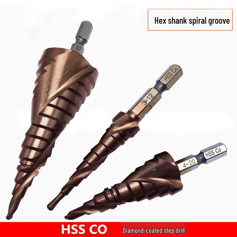 Cobalt High-Speed Steel Step Drill Bit for Thin Metal and Stainless Steel
