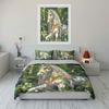 Floral Horse Decor Set Bedding Set With 1 Duvet Cover 2 Pillowcases Single Double King Queen, Gift