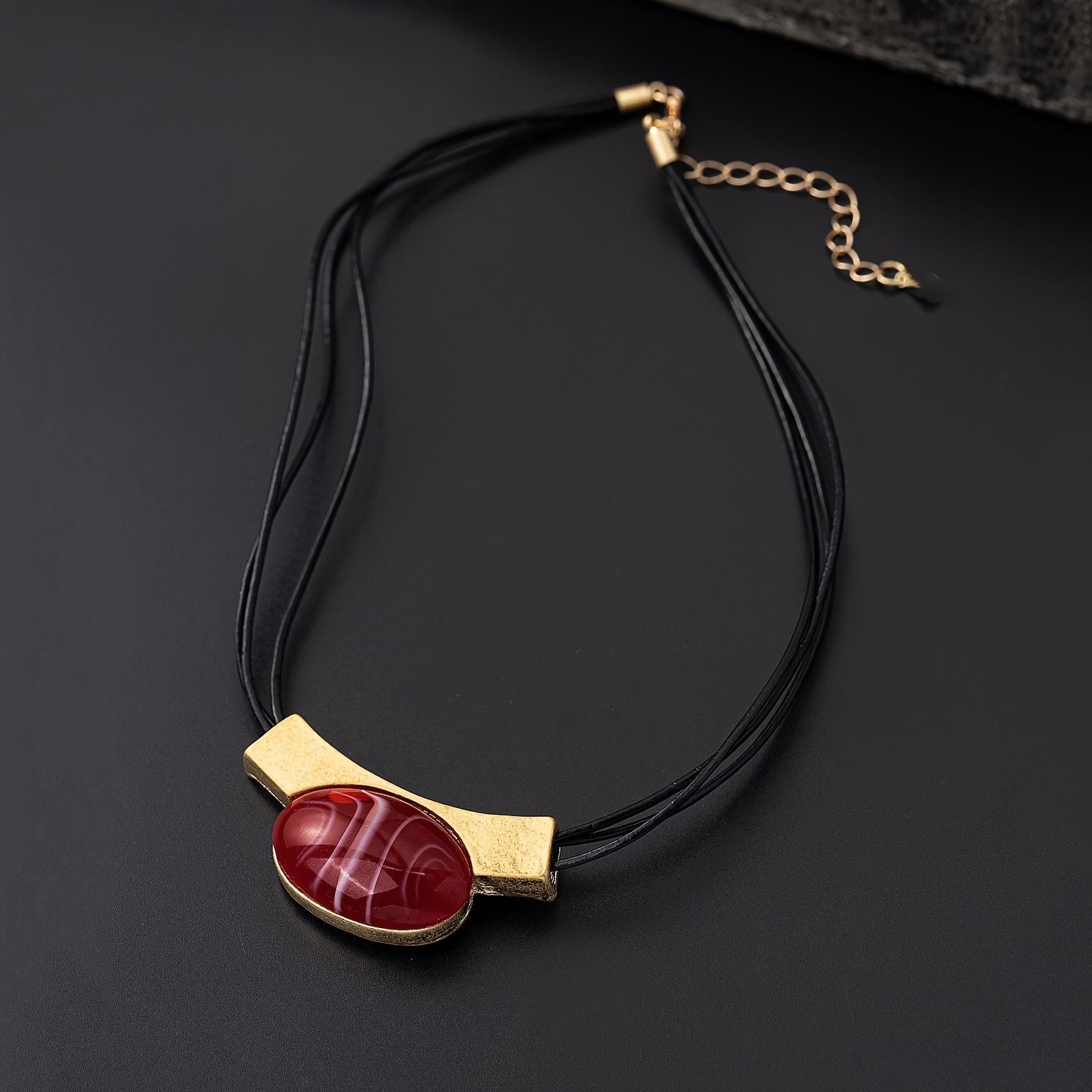 

Bohemian Vintage Layered Necklace for Women червоний