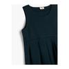 School Dress Pleated Sleeveless Round Neck Cotton