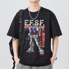 Japanese Anime Mobile Suit RX-78-2 Gundam Summer Short Sleeve Cotton Print T-shirts Men Women Harajuku Y2k Streetwear Tee Tops