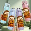 1PC Autumn Leaves Hedgehog Illustration 750ml Color Plastic Sports Water Bottle Leakproof Flip Straw Lid Suitable for Sports Office Home Use