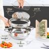 Japanese Stainless Steel Multi-Functional Tempura Frying Pot with Controllable Temperature & Double Handles