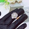 Full Diamond Pearl Camellia Set, French Premium Light Luxury Flower Ring, Earrings, Bracelet, Necklace