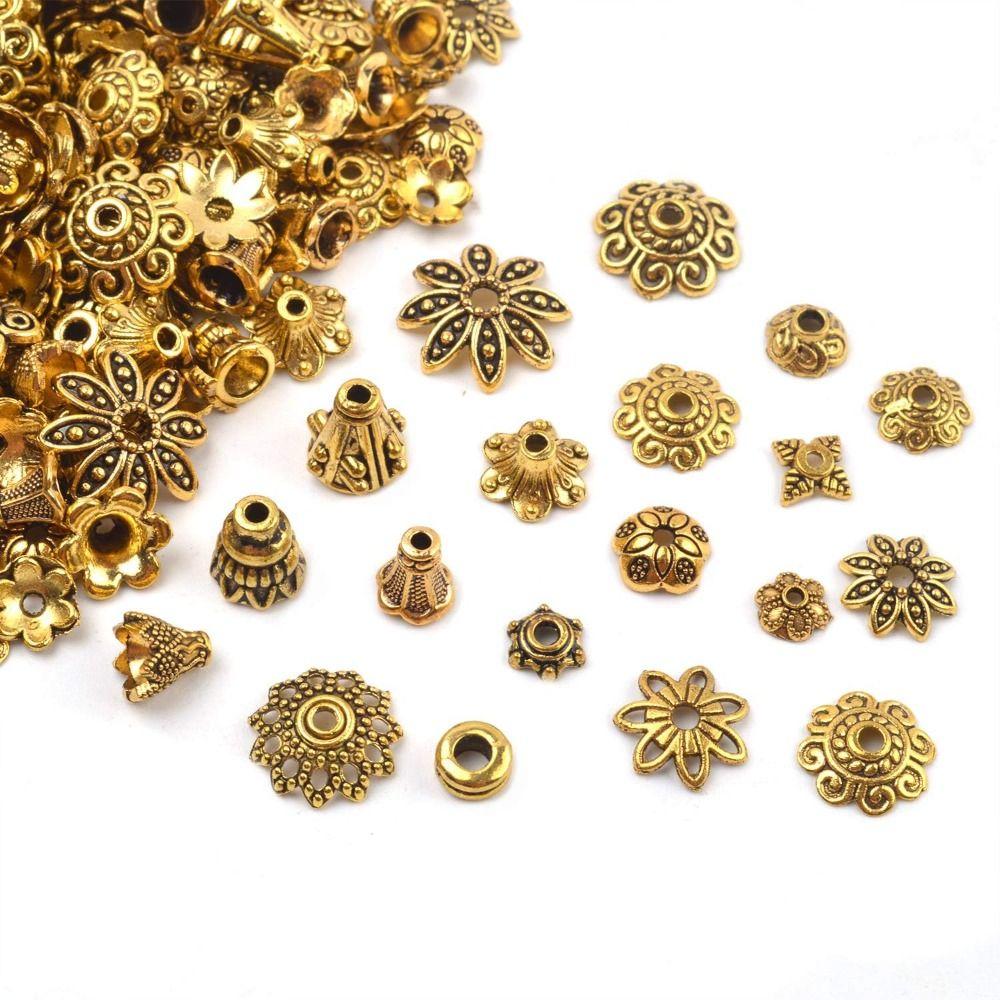 Alloy Bead Caps Flower Gold Bead Caps DIY Craft Gold Metal Beads  Home Decoration