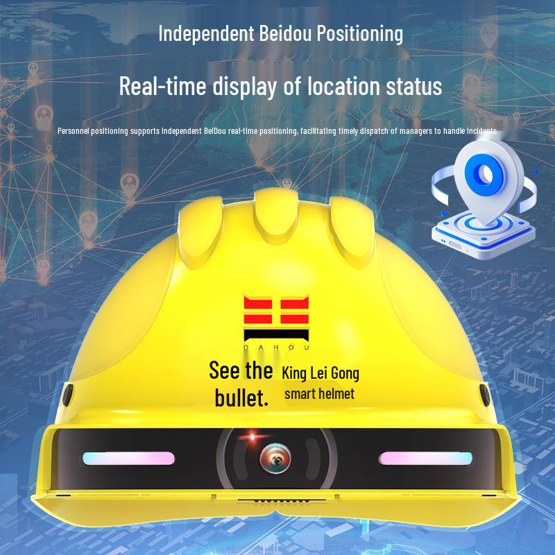Lei Gong Wang CR-001 Smart Helmet: 4G Remote Monitoring, GPS, Intercom, Photo/Video Recording, Charging, Safety Engineering Gear