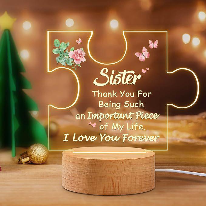 Love-Shaped 3D Acrylic Night Light Puzzle for Holiday Greetings