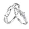 Adjustable Women's Entangled Rings Sturdy Brass Eternities Wedding Promise Engagement Jewelry Statement Pieces