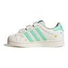 adidas Originals Superstar Comfort Closure Comfortable Versatile Shock Absorbing Durable Low Top Kids Skate Shoes Kids Sneaker White Green IF4319