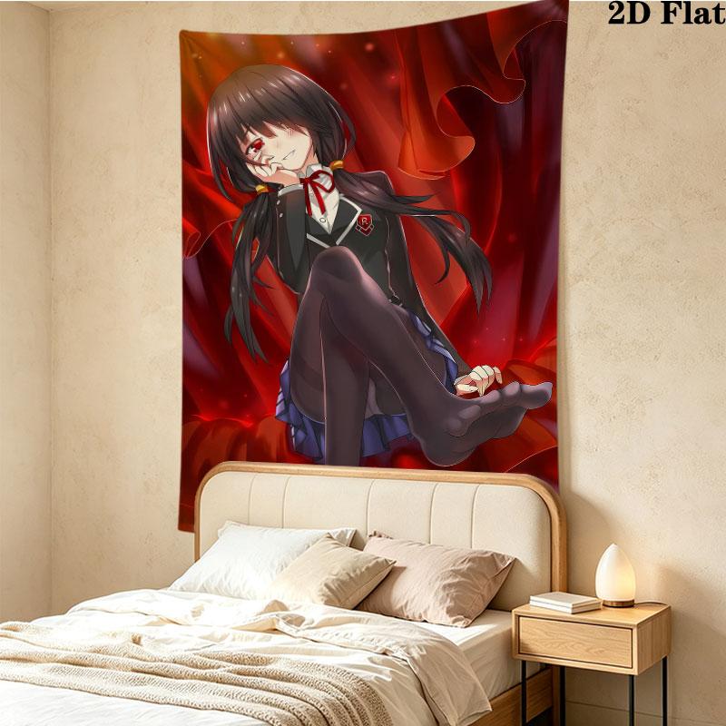 Kurumi Wall Tapestry Aesthetic Wall Hanging Printed Fabric Blanket Decorative Tapestries For Bedroom Living Room Home Decor