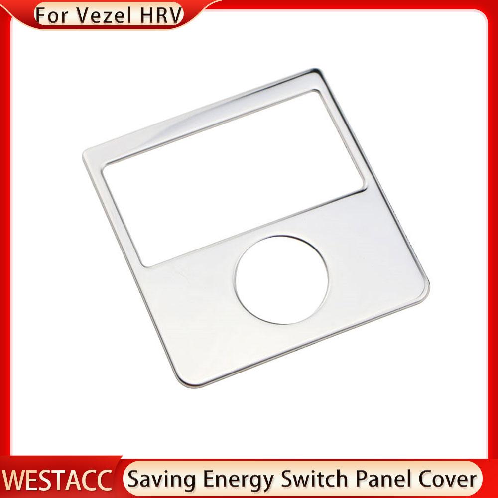 Edelstahl Auto Innen Energiesparschalter ECON Panel Abdeckung Aufkleber Zierleiste für Honda HRV HR-V Vezel 2014 -