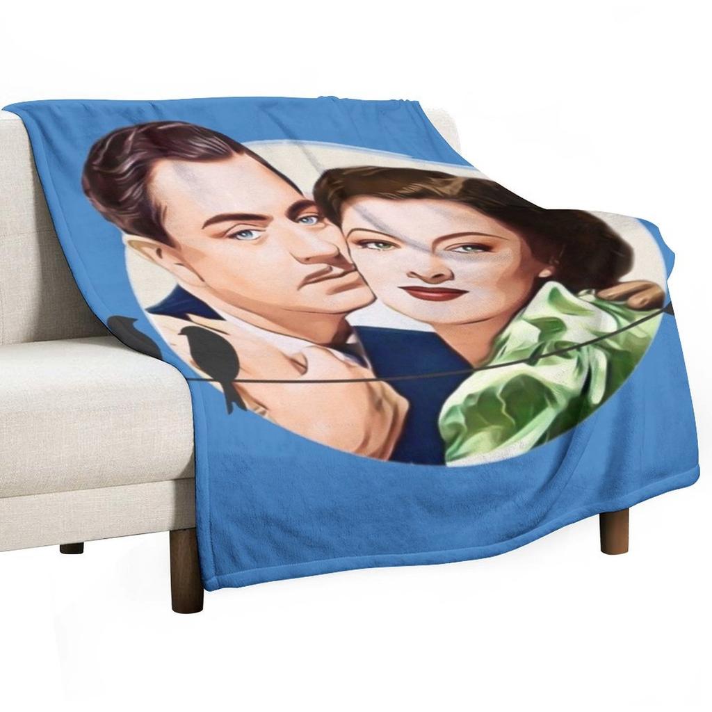 Nick and Nora Full Moon and Birds Throw Blanket Thermal Designers Christmas Gifts Decoratives Blankets
