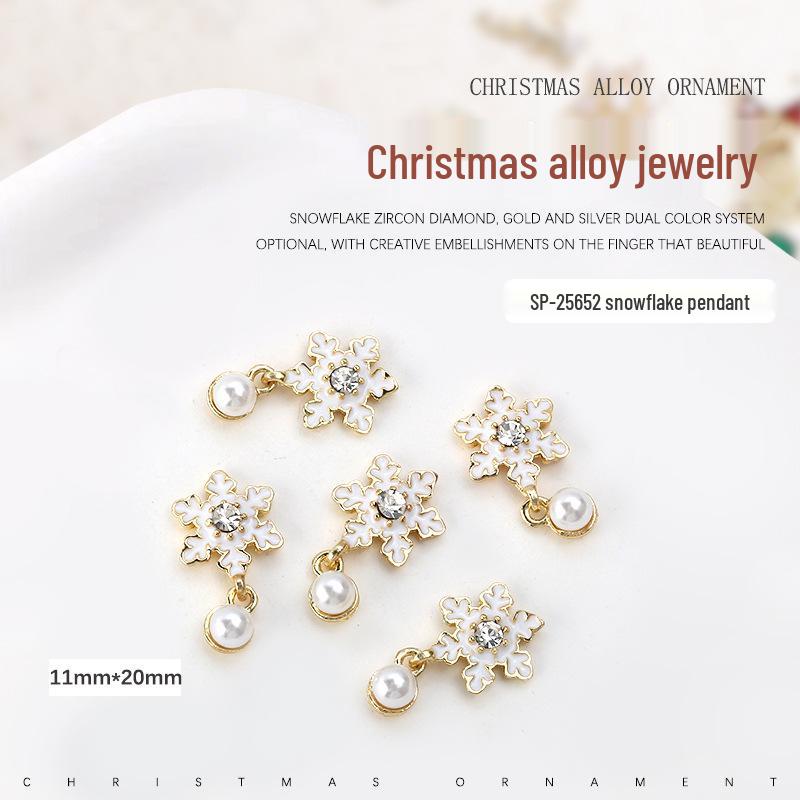 

Праздничные нейл-шармы: Дизайн «Снежинка», «Жемчужина», «Дерево» и «Перчатка» - 2 металлические декорации из сплава