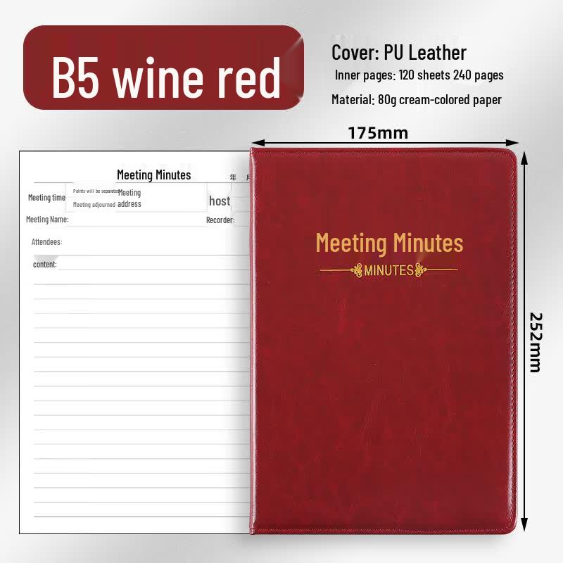 SHEN SHI B5/18K Business Meeting Notebook, 120 Sheets