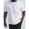 Men's Casual Kangaroo Silhouette T-Shirt -  Round Neck, Short Sleeve - Perfect for Summer & Outdoor Activities, Kangaroo Print Tee Shirt