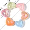10Pcs/Lot 24×20mm Acrylic Beads For Jewelry Production Colored Heart Shape Hole Size 3.8mm Beads Diy Handmade Charm Headrope