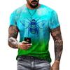 3D Digital Printed T-shirt Honeycomb Bee 3D Printed Pattern T-shirt Men's Street Style T-shirt