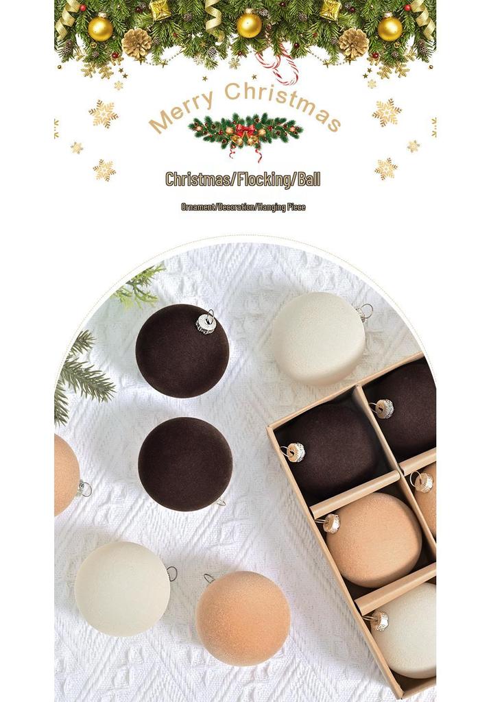 6cm Flocked Christmas Tree Ball Ornament