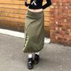 2023 Fashion Retro Straight Skirt Preppy Grunge Streetwear Y2K Vintage High Waist Shirring Long Skirt Women