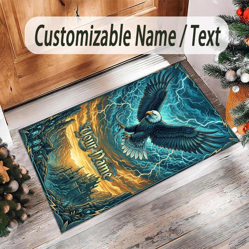 Birds Theme Crystal Velvet Floor Rug Personalized Custom Name Text Warm Carpet Home Decoration