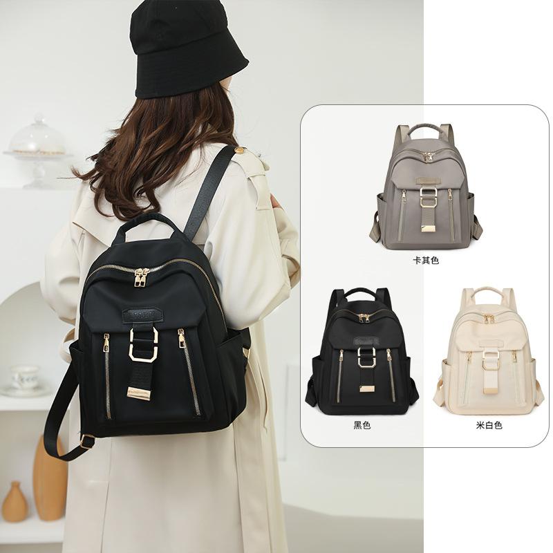 Autumn and Winter New Simple Women's Backpack Leisure Travel Nylon Backpack Large Capacity Versatile Multilayer Student School Bag