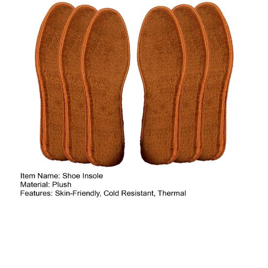 Yousheng 3 Pairs Thermal Fleece Lined Shoe Insoles Thick Warm Comfort Cushion for Cold Weather Breathable Moisture Wicking Insoles