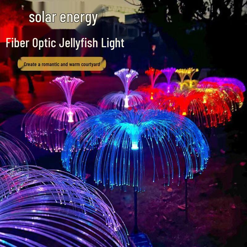 Solar Powered Fiber Optic Jellyfish Garden Light