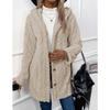 Women S Hooded Fleece Cardigan Long Sleeve Casual Warm Coat