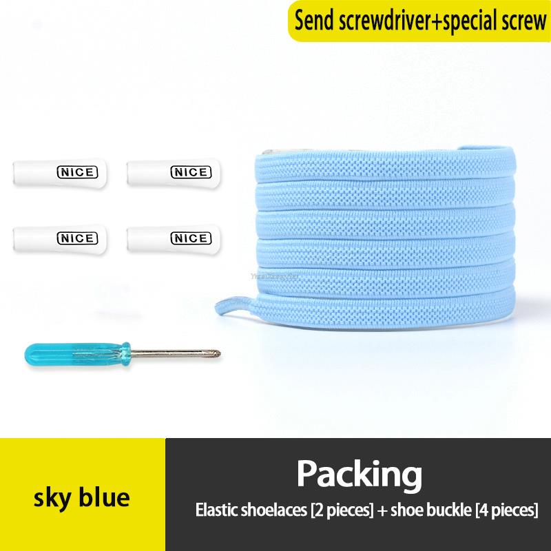 Fashion No Tie Shoe laces Elastic Laces Sneakers Flat Shoelaces without ties Kids Adult Quick Shoe lace Rubber Bands for Shoes