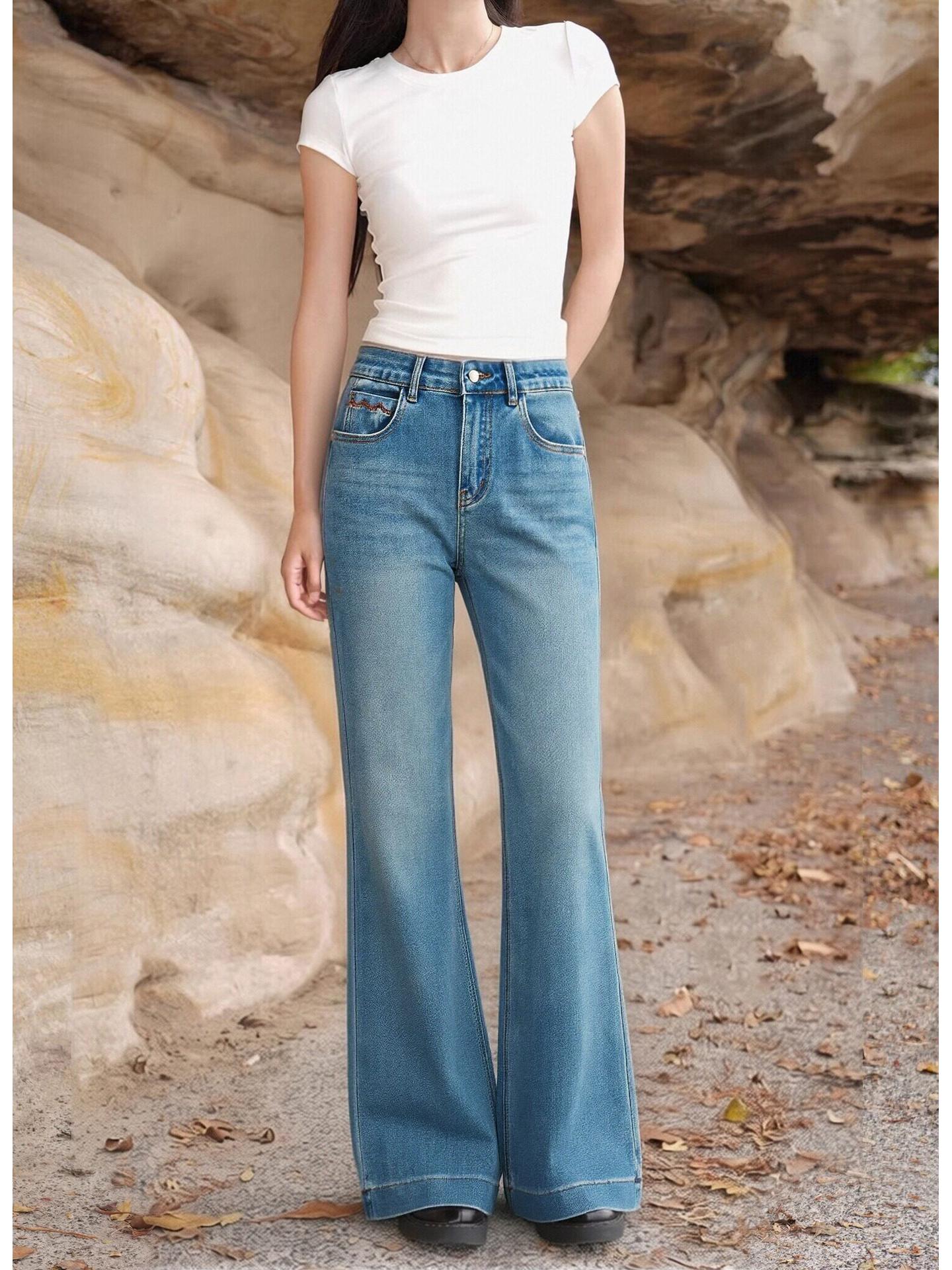 2026 Spring/Summer High-Waisted Stretch Micro-Flare Jeans for Tall Women S