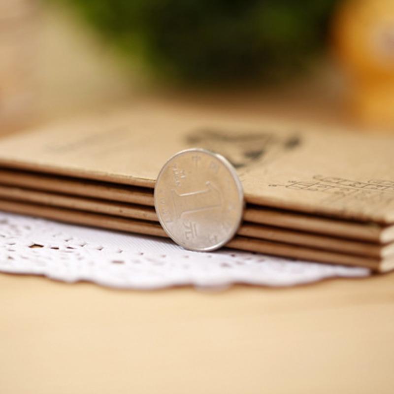 4 Piece Mini Small Kraft Paper Notebook Notepad Office Stationery School Supplies Pocket Diary Violin Shoes Piano Milk Tea