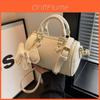 Handheld Purse Pu Soft Leather With Zipper Closure For Office And Outings