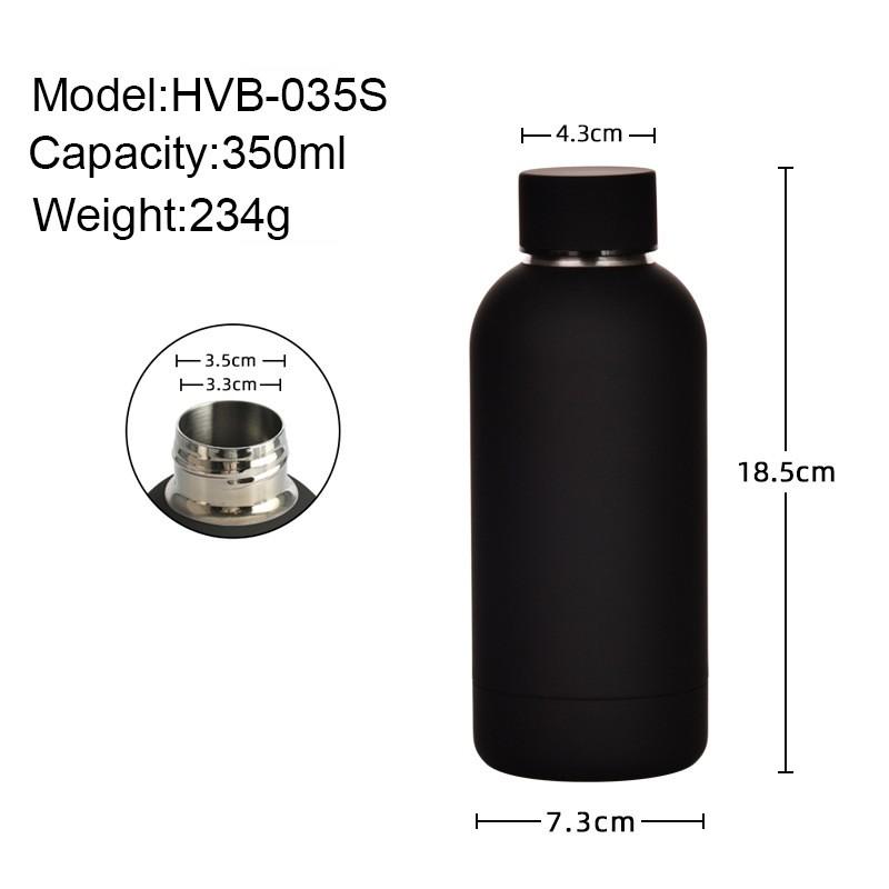350ml Double Wall Stainless Steel Vacuum Insulated Travel Mug Mini Water Bottle Office Gym Car