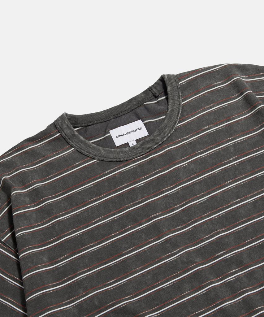 ESPIONAGE Vintage Washed Border Tee Charcoal