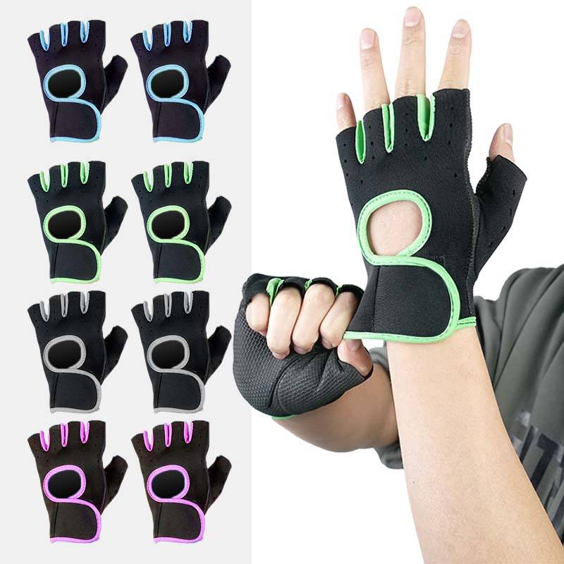Custom Logo Neoprene Breathable Half Finger Workout Gloves for Bodybuilding Gym & Home Use-Non-Slip Lightweight Quick Drying