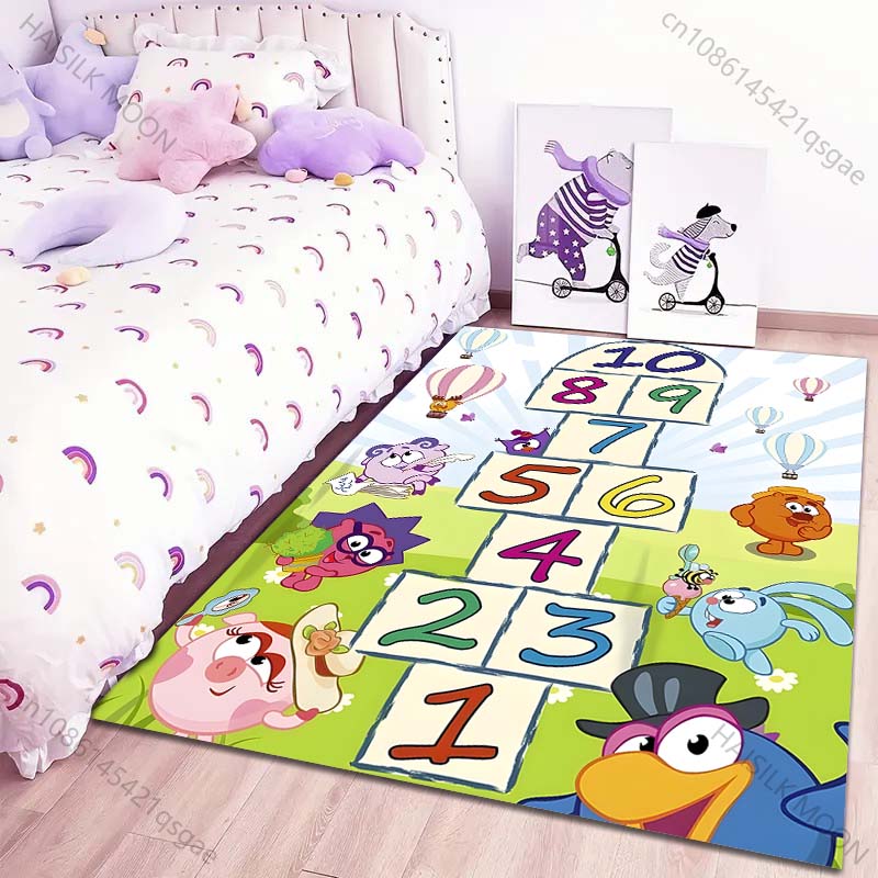 Cartoon Hopscotch Printed Carpet for Living Room Bedroom Bathroom Mat Creative Doormat Sofa Home Decor Children's Activity Area