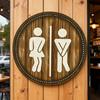 Cotton Thread Wooden Bathroom Sign Rustic Restroom Door Men Women Hanging Sign Restaurant Office