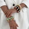 Round Beads Resin Bead Bracelet Multicolor Beaded Wristband Bohemian Jewelry  Gift for Women