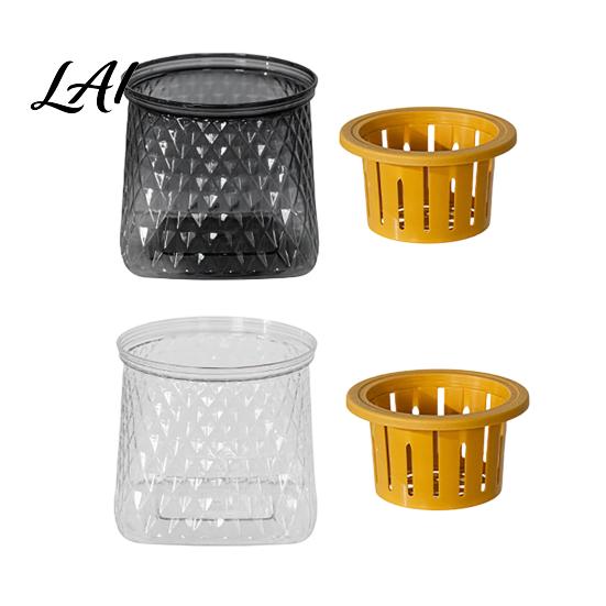 Modern Home Office Decor Self Watering Planter for Indoor Plants Transparent Hydroponic Planter Decorative Plant Growing Container Flowerpot