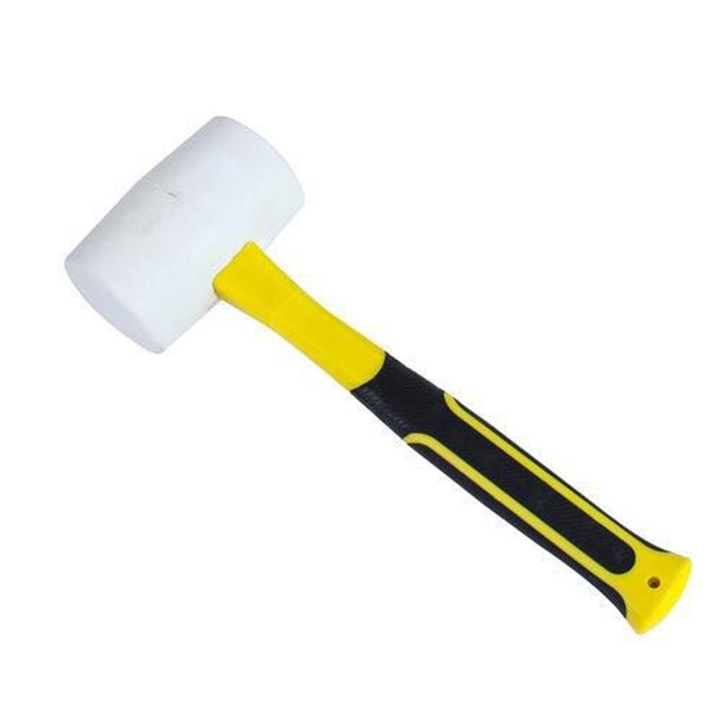 White Rubber Mallets With Fiberglass Handle High Density Nonslip Grip 5kg Impact Force For Woodworking And DIY Projects