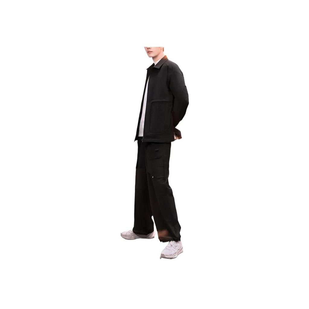 Li-Ning X Jackie Chan Kung Fu Series Innate Qi Solid Color Casual Long Sleeve Jacket Men Jacket Charcoal-Black AFDT109-3
