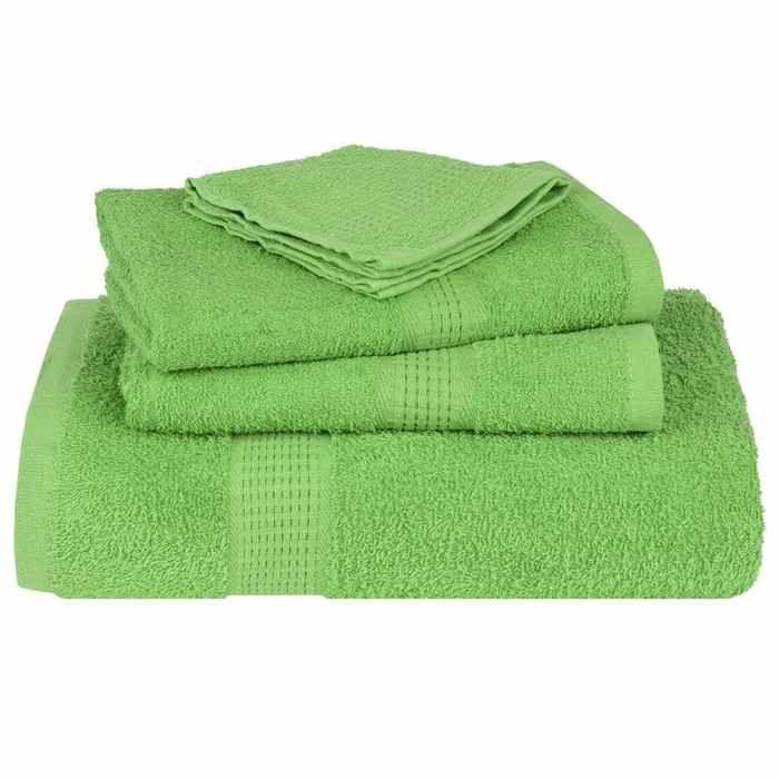 VidaXL Serviettes de toilette 10 pièces FROGN Vert pomme 30 x 30 cm 100 % coton 137018