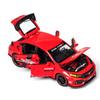 1/32 Scale Honda Civic Type-R Diecast Alloy Model Car Toy, Pull Back Vehicle with Light and Sound for Kids Adults Gift Collection