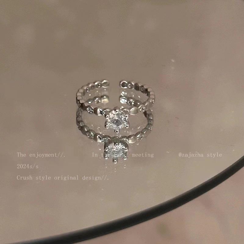 Bague ouverte polyvalente style coréen: Tempérament Élégant, Design de Personnalité Simple pour Femmes et Couples